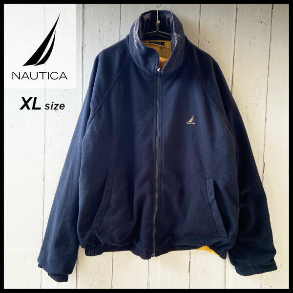 【USED】 ノーティカ Nautica リバーシブル フリース ジャケット USA 古着 ブラック XLサイズ ☆送料無料☆