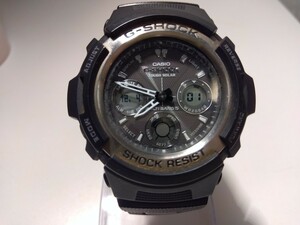 【A402】【稼働品】 CASIO カシオ AWG-100C Gショック アナデジ グレー系文字盤 電波ソーラー メンズ 腕時計