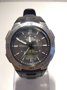 【A594】【稼働品】 CASIO カシオ WAVE CEPTER ウェーブセプター ILLUMINATOR WORLD TIME WVA-470 タフソーラー アナデジ メンズ 腕時計