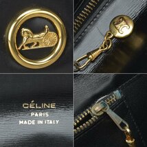 美品 CELINE セリーヌ 馬車金具 ショルダーバッグ カーフレザー ブラック 黒 ゴールド金具 2WAY 肩掛け ビンテージ 本革 鞄 Mc.b/b.k_画像10