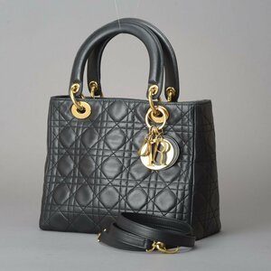  ultimate beautiful goods Christian Diorreti Dior handbag shoulder bag 2WAY leather black kana -juMA-0927 bag #ah.f/ag.d