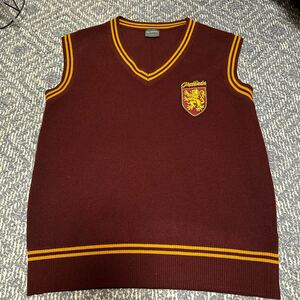 GU ハリーポッター コラボ ニットベスト Mサイズ グリフィンドール WINE ハリポタ Harry Potter Gryffindor 中古