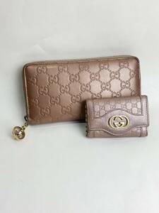 グッチ　GUCCI GG柄　シマレザー　長財布　233025・2149 キーケース　232432・478442 セット