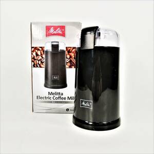 Melitta 電動コーヒーミル ブラック ECG62-1B COFFEE コーヒーグラインダー ステンレス刃 クリーニングブラシ付 メリタ【USED品】 22 00306