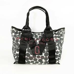 MARC JACOBS トートバッグ ブラック M0013278 ドット ハンドバッグ 柄 マークジェイコブス【USED品】 22 00181