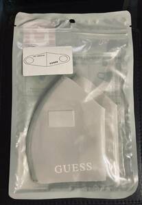 即決 正規品 未使用 未開封 ゲス GUESS マスク グレー ２枚セット ブランドマスク GUESS LOGO MASK ②