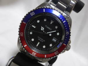 TIMEX☆タイメックス　INDIGLO　WR50M　赤青 ペプシベゼル　メンズ　腕時計☆