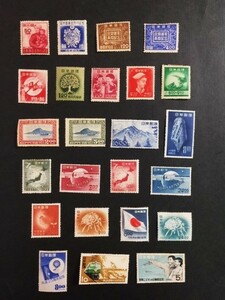 戦後記念切手　24種　赤十字・共同募金、児童憲章、UPU75年、平和条約　など　未使用　難あり品