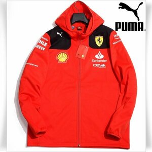 新品1円～★定価2.5万 PUMA プーマ モータースポーツ メンズ フェラーリ チーム ソフトシェル ジャケット L ブルゾン 赤 ロゴ ◆6395◆