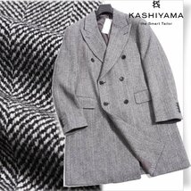 新品1円～★オンワード KASHIYAMA カシヤマ イタリア生地 Tollegno1900 トレーニョ 秋冬 ウール毛100% チェスターコート L ロング ◆7116◆_画像1