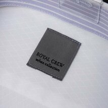 新品1円～★Royal Crew ロイヤルクルー 大丸松坂屋 形態安定 長袖 ワイドカラー ドレスシャツ LL 43-82 綿100％ 白 ダイヤ柄◆7412◆_画像8