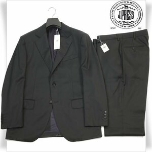 新品1円～★定価7.9万 J.PRESS ジェイプレス メンズ JAPAN CRAFT CLOTH スーパーファインメリノウール スーツ AB6 ノータック 黒 ◆7513◆