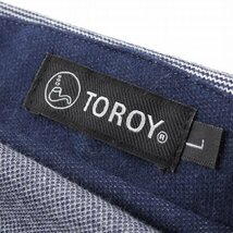 新品1円～★TOROY トロイ メンズ 秋冬 長袖 ニットポロシャツ L ネイビー 防寒 ボーダー 千鳥格子 正規店本物 ◆8146◆_画像10