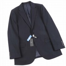 新品1円～★定価4.2万 Black On TETE HOMME テットオム 秋冬 シャドーストライプスーツ 96AB5 ノータック ストレッチ 濃紺 ◆8726◆_画像4