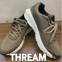 靴 ◆ THREAM ◆ スニーカー 25cm ベージュ ブラウン系 ◆ メンズ シューズ_画像1