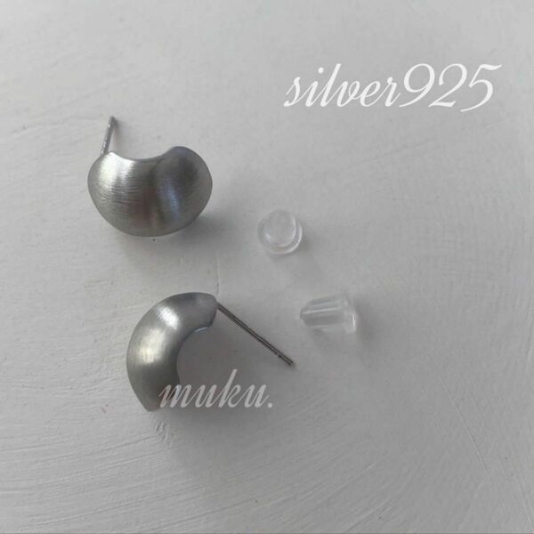 ◆ピアス◆スクエア S925 シンプル マットシルバー 21-016