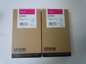 送料無料 EPSON 純正インク ICM40A 2個セット マゼンタ PX-7500S PX-7550S PX-755SC4 PX-755SC5 PX-755SC6 PX-755SC7