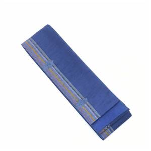正絹　紬　藍紺　角帯　上質　LL寸　長め　男物　長さ450　巾10.5