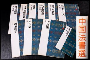 ◆天香楼◆中国法書選 10冊 二玄社(書譜 王鐸集 真草千字文等)　経年時代物 拓本AG7328