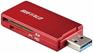 レッド BUFFALO USB3.0 microSDSDカードカードリーダー レッド BSCR27U3RD