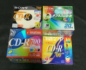 【未開封】CD-R　700MB　TDK　SONY　IMATION　20枚×3、10枚×1　計70枚セット