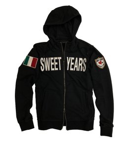 ●【サイズ選択】定価2.9万円★SWEET YEARS★イタリア国旗 ジップアップパーカー 黒★SY84-8601SY★スウィートイヤーズ 　スイートイヤーズ