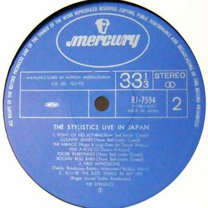 レア初回 国内 帯付 SOUL LP ■ The Stylistics / Live in Japan [ 日本フォノグラム RJ-7594 ] '78の画像7