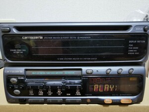 カロッツェリア carrozzeria CDS-P33 + KEH-P33 ラジオ CD カセットテープ 当時物 スペアナ 希少 旧車 1din+1din Pioneer パイオニア