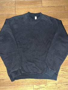 ★Los Angeles Apparel ロサンゼルス・アパレル14.0oz Heavy Fleece Crew Sweat★L 黒 ヘビーウェイト スウェット