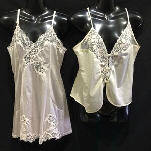 SX-313　☆♪The Cecilene co EXCEL Beauty ONE Ladys Lingerie ♪☆ エレガンススリップ&キャミ 2点　Mサイズ(B80cm 丈75cm）