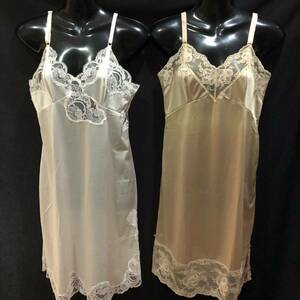 SX-315　☆♪The ビコー & GUNZE co EXCEL Beauty Ladys Lingerie ♪☆ エレガンスドレススリップ 2点　MLサイズ(B85cm 丈95cm）