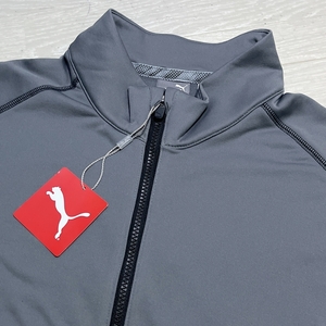  Puma Golf *USXL( japanese 3L-4L rank ) full Zip * jacket / fleece / outer garment / long sleeve / autumn winter / gray * direct import *PUMA* large size * free shipping 