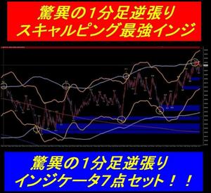 FX 驚異の１分足逆張りスキャルピング最強インジ　天底反転アラート＆逆張り特化型最強ボリンジャー＆SuandReインジケータ7点セット15800円