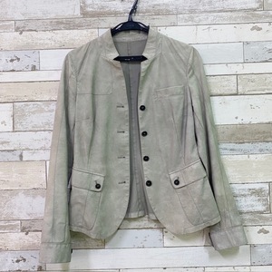 ニールバレット NEIL BARRETT ジャケット本革 レザー グレー カンガルー革 size S レディース