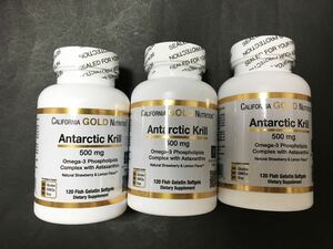 《3個 送料無料》【約4ヶ月分】クリルオイル 500mg 120粒 （オキアミ 南極 オイル オメガ3 アスタキサンチン krill oil CGN）