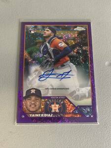 Yainer diaz 2023 topps chrome update purple sparkle refractor RC auto /299 ルーキー ジャイネル・ディアス アストロズ