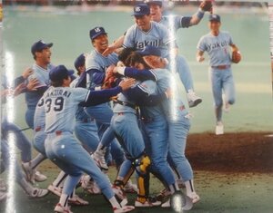 ★当時物 現状品 ヤクルトスワローズ 1993年 セリーグ優勝 記念 写真 キャンバスパネル 野球 グッズ