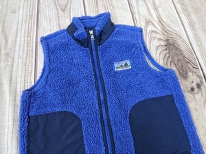 2．パタゴニア patagonia 裏メッシュ　ジップアップ フリースベスト　KID’S S　青紫系ネイビー アウトドアウェアx703