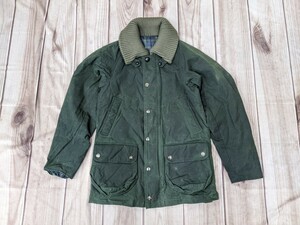 11．日本製 J.PRESS Marka TAILOR 日本製 Millerain 中綿入りオイルド加工 コットンジャケットジャンパーサイズ2 緑ネイビーカーキ系y710