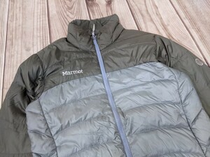 2．マーモット Marmot 700 Fill バイカラー コンパクトダウンナイロンダウンジャケットサイズM 青がかった緑がかったグレー アウトドアx804