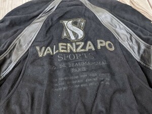 7．日本製 バレンザ・ポー VALENZA PO SPORTS アンゴラ混紡 リアルレザー切替 ウールジャケット メンズ40 黒y910