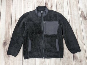 12．BULKY Fleece ナイロン切替 ボアフリースジャケットブルゾン　メンズXL　黒 y211