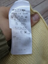 13．大きいサイズ 状態良好 23区 カシミヤ混紡 Vネック ニットセーター レディース46　クリーム系 黄色系x203_画像2