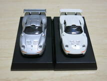 京商・ kyosho 　★1/64　 ミニカーコレクション　ポルシェ911 GT1 1996年　２台セット（ホワイト・シルバー）　★未使用品_画像6