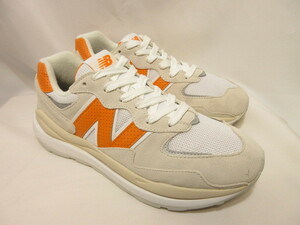 美品 New Balance 57/40 M5740 SC1 27.5cm ニューバランス 5740 ランニングシューズ ホワイト オフホワイト オレンジ ボリュームスニーカー