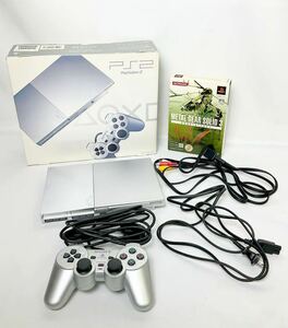 ◆ 【プレステ2】セット売り/PlayStation 2/SCPH-90000/SS/サテンシルバー/ソフト付/メタルギアソリッド 3/MGS3/箱付き/動作確認済 ◆