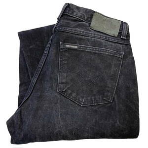 00s HARLEY DAVIDSON ブラック ジーンズ 34×32 RELAXED デニム パンツ ストレート ハーレーダビッドソン モーターサイクル