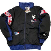 Dead Stock! 90s STARTER × New York Yankees リバーシブル ジャケット XL スターター MLB NY ヤンキース 中綿 ナイロン ゲームジャケット_画像3