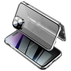 iPhone 13 mini ケース iPhone 13 mini アルミ枠 両面強化ガラス 覗き見防止タイプ スマホケース シルバー iPhone 13 mini Case 未使用