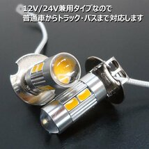 H3 LED フォグ バルブ イエロー 12V 24V 2個セット (281) メール便送料無料/20п_画像4